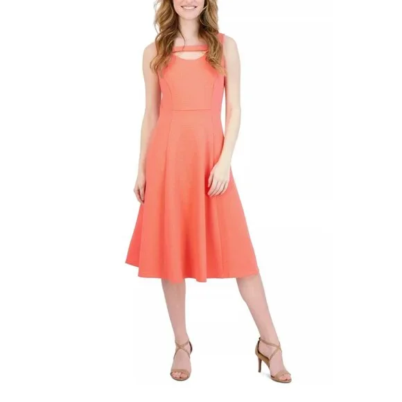 fit and flare dress coral Fit & Flare Cami Mini Dress in Coral-swatch